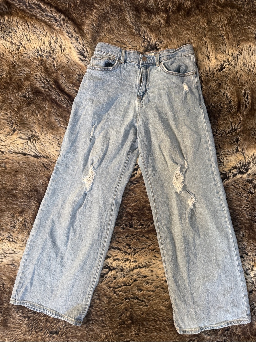 Levi's Light Wash Distressed Straight-Leg Jeans